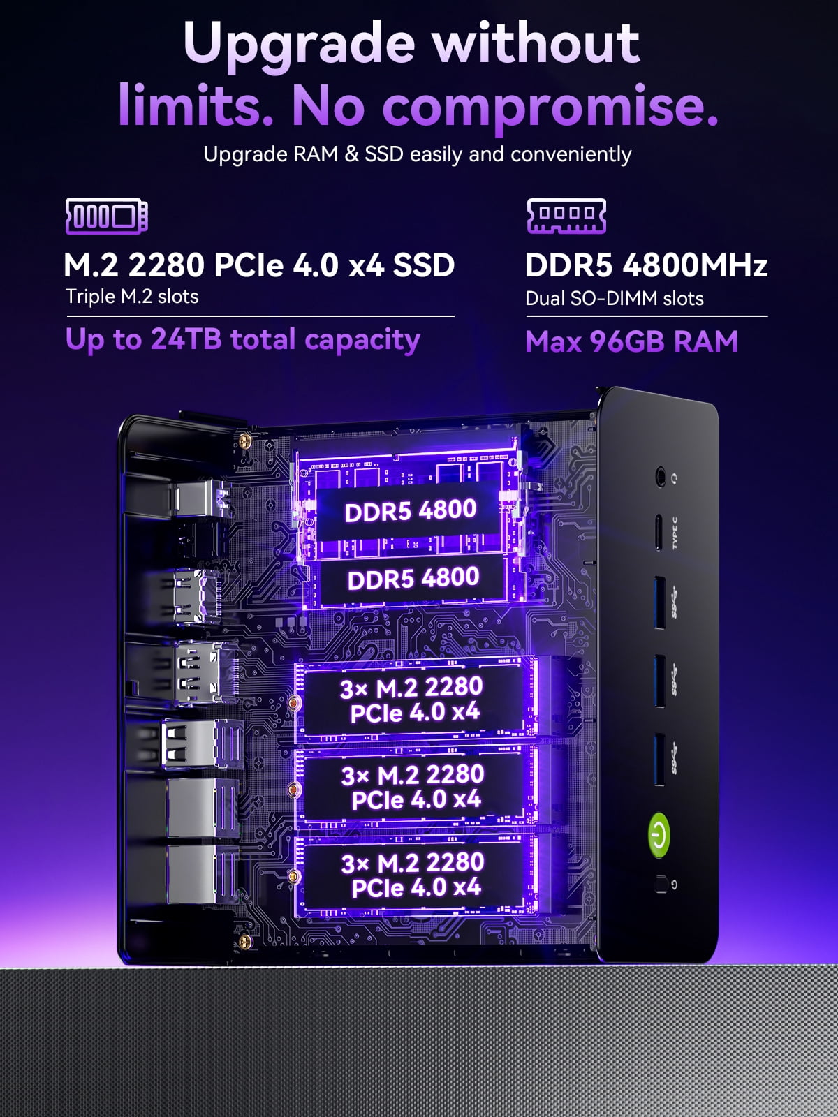 GMKtec K15 Mini PC Intel Core Ultra 5 125U, 32GB RAM 1TB SSD, 2.5GbE NIC LAN Mini Desktop Computers, Quad 4K Display, WiFi5.2, BT6E, USB-C, DP