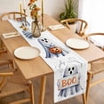 thumbnail image 3 of White Halloween Table Runner - 90 Inch Long, Kitchen Dining Table Runner Dresser Scarves, Ghost Modern Art Cute Farmhouse Decor for Coffee Tables Wedding Party Banquet, 3 of 8