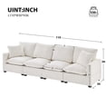 thumbnail image 2 of 110*29" Modern Sofa, 4 Seat Chenille Sectional Couch Set with 2 Pillows, Modern Minimalist Couch,Upholstered Sleeper for Living Room, Apartment, Office, Free Combination, White, 2 of 9