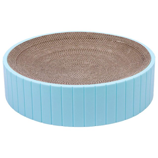 Rascador para gatos, multifuncional, para dormir, cama, juguetes de actividades, cartón Azul