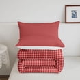 thumbnail image 5 of Manfei Minimalist Plaid Full Size Comforter Sets,Vintage Check Bedding Comforter Set,Red,Reversible,3pcs,1 Comforter and 2 Pillowcases,3pcs,1 Comforter and 2 Pillowcases, 5 of 7