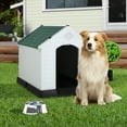 thumbnail image 4 of YRLLENSDAN 34" Dog House Outdoor Insulated Dog Houses for Winter Igloo Dog House with Air Vents & Elevated Floor Waterproof Plastic Dog Houses for Small Medium Large Dogs,Green, 4 of 7
