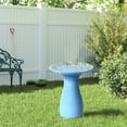 thumbnail image 6 of LuxenHome 20 Inch Ceramic BirdBath for Outside, Elegant Tall Outdoor Bird Bath with Leaf Pattern, 6 of 8