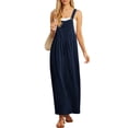 thumbnail image 4 of Summer Dresses Women's 0veralls 2026 Casual Boho Overall Dress Adjustable Cover up with Pockets Navy 3XL, 4 of 6
