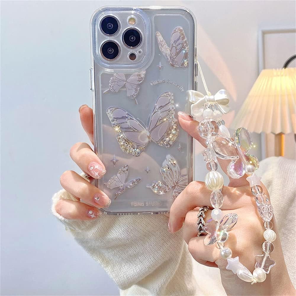 Compatible for iPhone 11 Pro Case Cute Butterfly Pattern Clear