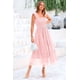 thumbnail image 3 of Vestido Midi de Tul con Fruncido y Sin Mangas en Rosa Claro PRETTYGARDEN Talla S, 3 of 9