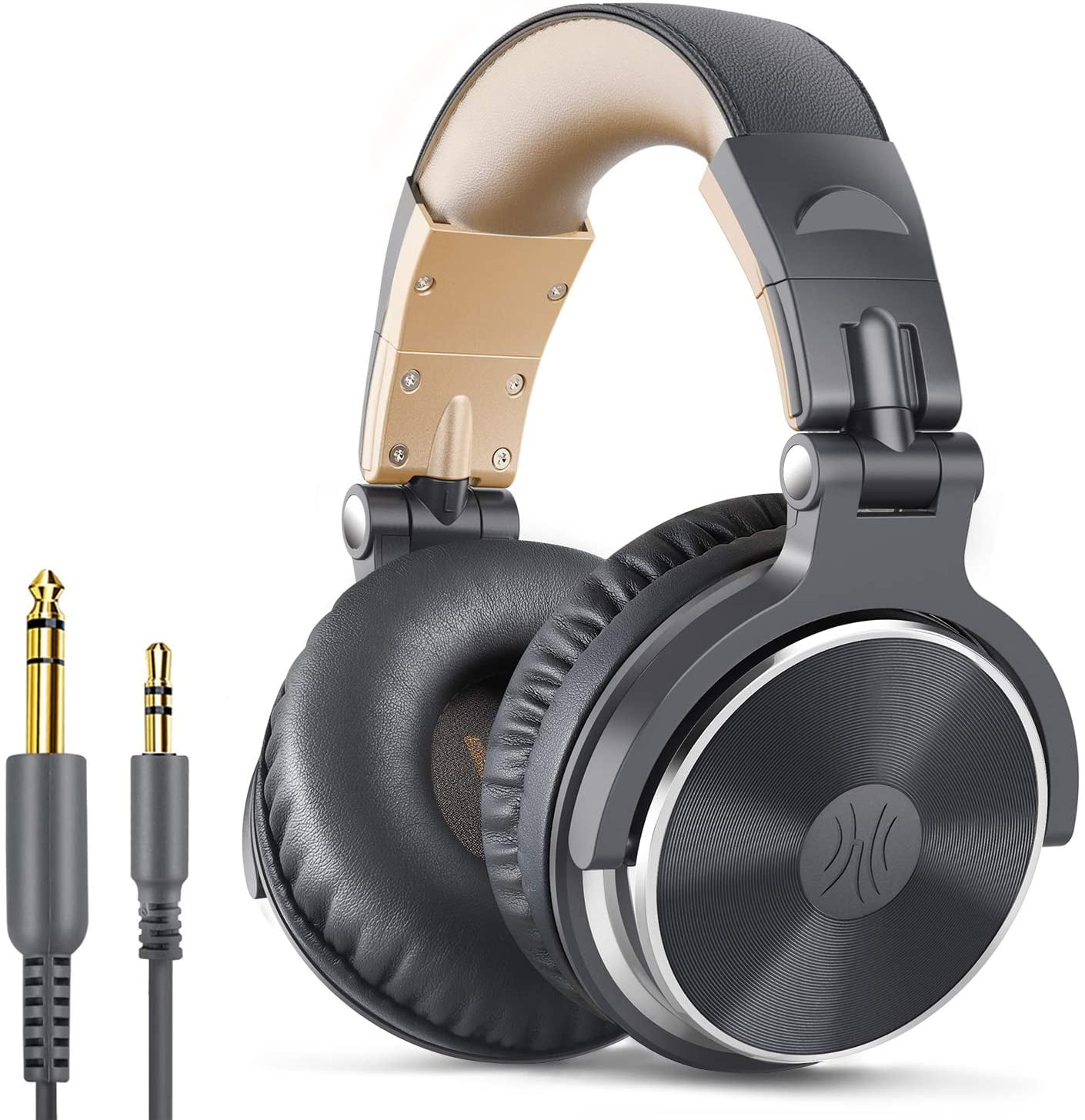 Wired Bass Headsets with 50mm Driver OneOdio Over Ear Headphone Foldable Lightweight Headphones with Shareport and Mic for Recording Monitoring Mixing Podcast Guitar PC TV - Grey Wired Bass Headsets with 50mm Driver OneOdio Over Ear Headphone Foldable Lightweight Headphones with Shareport and Mic for Recording Monitoring Mixing Podcast Guitar PC TV - Grey