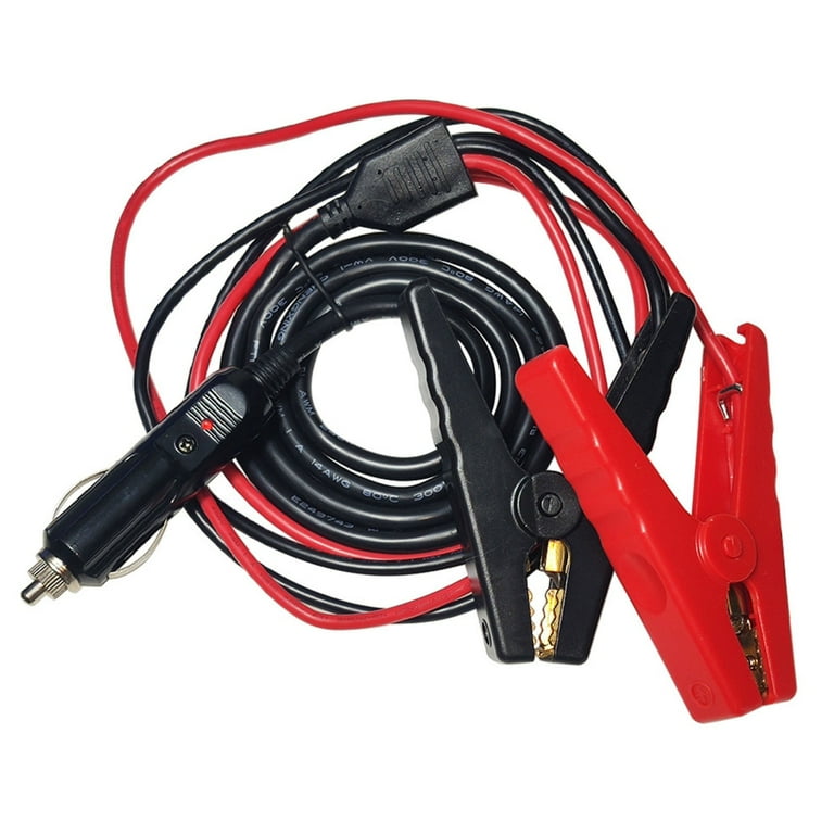 lanema Car Cigarette Lighter Extension Cord 12V/24V, Male Plug To Battery  Clips Charger