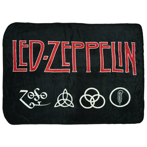 Led Zeppelin 4 Symbols Super Soft And Cuddly Fleece Plush Throw Blanket