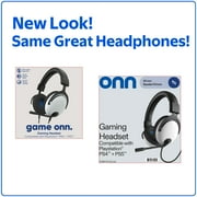 onn Wired Gaming Headset Compatible with PlayStation PS4 and PS5, Black and White