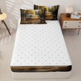 thumbnail image 3 of catabedysis Autumn Camper Zipper Twin Comforter Sets with Fitted Sheet and 2 Pillowcases,Wild Animal Bear Zipper Bedding Set For Boys,Multicolor,Reversible,4 Pieces, 3 of 7