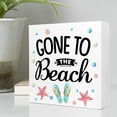 thumbnail image 3 of Zomyto 7x7 In Gone to The Beach Wooden Box Sign,Funny Summer Decor,Beach Themed Wooden Signs,Summer Desk Decor, 3 of 6