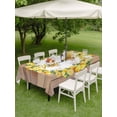 thumbnail image 4 of Outdoor Tablecloth with Umbrella Hole for Patio/Picnic/Party/Camping, Lemon Wreath Waterproof Table Cloth Rectangle Table Cover Washable, Summer Yellow Fruit Leaves Wooden Grain (60"x 84"), 4 of 8