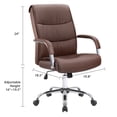 thumbnail image 3 of Lacoo Faux Leather High-Back Executive Ergonomic Office Desk Chair, Brown, 3 of 8