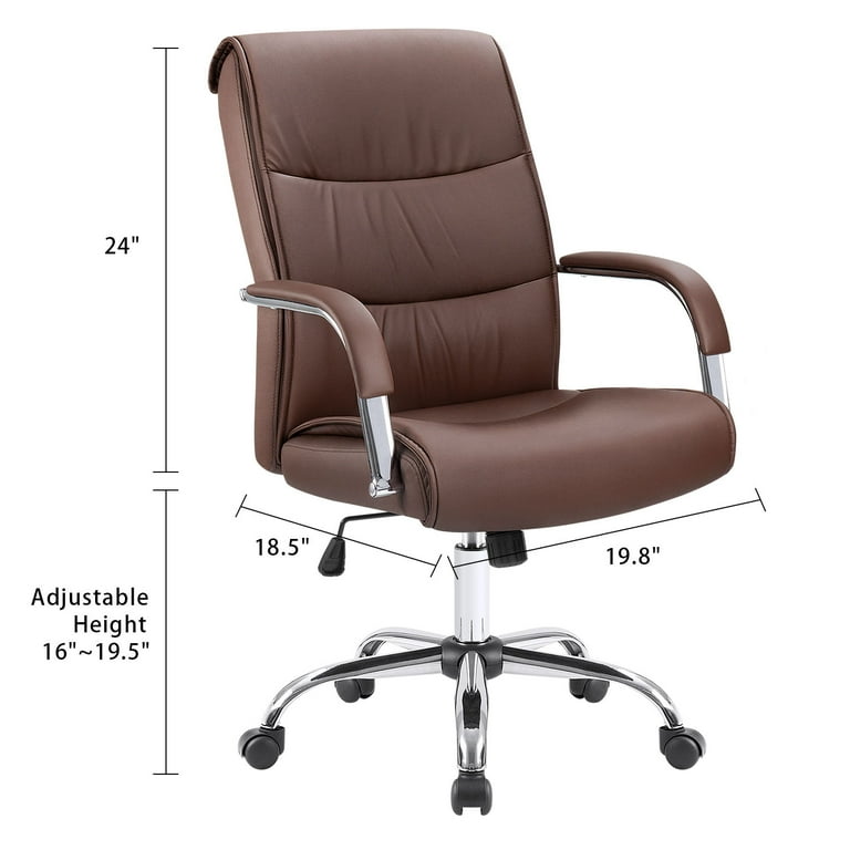 Faux leather brown office chair top