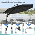 thumbnail image 3 of JUSTLET 12ft Curvy Cantilever Offset Hanging Market Patio Umbrella with Base, Gray, 3 of 9