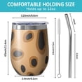 thumbnail image 5 of 12oz Stemless Wine Tumblers Beige and Black Of Leopard Print Vacuum Insulated Stainless Steel Travel Tumbler Cups Mug with Lid and Straw for Champaign,Cocktail,Beer with Cleaning Brush, 5 of 5