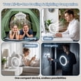 thumbnail image 2 of DAYBETTER Rechargeable Camping Fan with Light, 3-in-1 Hanging Desk Fan Lantern with 3 Speeds & 3 Lighting Modes, USB Battery Powered LED Portable Fan for Outdoor Tent, Office, Home, Emergency, White, 2 of 7