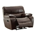 thumbnail image 2 of Benzara Glider Reclining Chair With Gel Match Leather Upholstery, Gray-Color:Dark Brown, 2 of 2