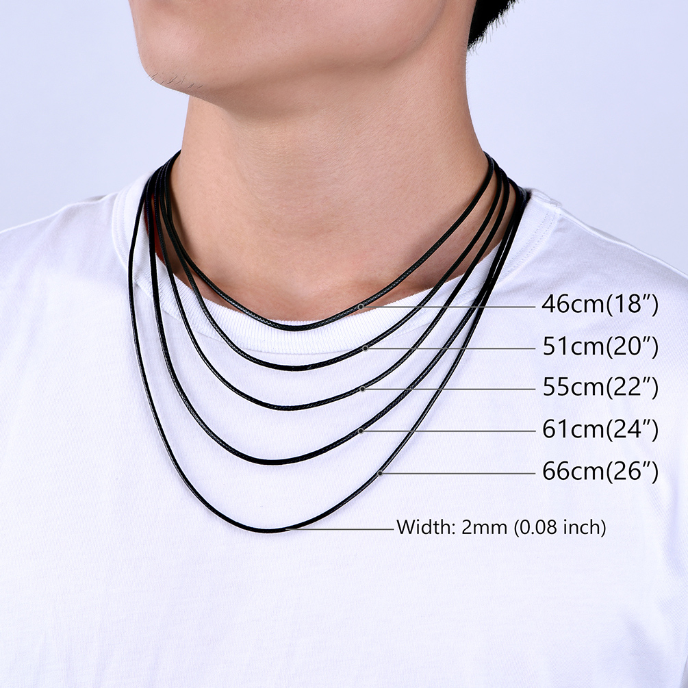 ChainsProMax Black Leather Wax Cord Necklace photo 8