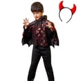 thumbnail image 1 of Disfraz de vampiro de Disney para niños, disfraz de fantasía para fiesta de Halloween, ropa de Cosplay para niños y niñas, vestido de juego de rol para carnaval, 1 of 4