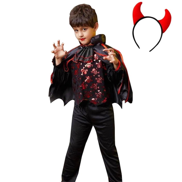 Disfraz de vampiro de Disney para niños, disfraz de fantasía para fiesta de Halloween, ropa de Cosplay para niños y niñas, vestido de juego de rol para carnaval