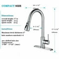 thumbnail image 4 of Buric Kitchen Faucet with Pull Down Sprayer, Stainless Steel Kitchen Sink Faucet with Deck Plate to Cover. Silver, 4 of 11