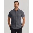 thumbnail image 2 of sogami Men's Short Sleeve Business Shirts Summer Dress Shirts Regular Fit, 2 of 8