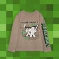 thumbnail image 4 of Minecraft Boy's T-Shirt 3-Pack - Casual, Long Sleeve, Soft Cotton Gaming Tees for Kids - Steve, Creeper, Zombie, Skeleton Graphic Print (Sizes 4-16), 4 of 7