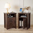 thumbnail image 2 of Devoko Nightstand Set of 2 Farmhouse Nightstand with Storage Shelves Bedside Tables End Table for Bedroom Modern Wood Side Table Living Room, Dark Brown, 2 of 8
