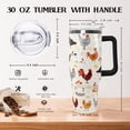 thumbnail image 3 of 30 Oz Chicken Tumbler with Handle Travel Coffee Cup Water Bottle Insulated Stainless,Chicken Stuff Decor Accessories, 3 of 6