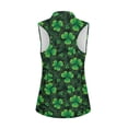 thumbnail image 3 of Uorisanigo Lucky Three Leaf Women's Golf Shirt Size S Casual Stylish Quick Dry Athletic Shirts with Zipper Versatile Sleeveless Workout Tank Tops, 3 of 7