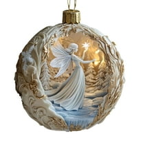 SLYNSHome Christmas Fairy Ornaments for Xmas Tree Decorations,Acrylic Flat Christmas Balls Ornaments Christmas Gifts