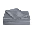 thumbnail image 3 of Belles & Whistles Satin Charmeuse Silky Sheet Set, Silver, Queen, 3 of 6