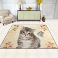 thumbnail image 3 of SKYSONIC 80x58 inches Lightweight Soft Area Rug Mat Indoor Floor Rugs Home Decoration for Kids Room Living Room Kitten Butterfly, 3 of 6