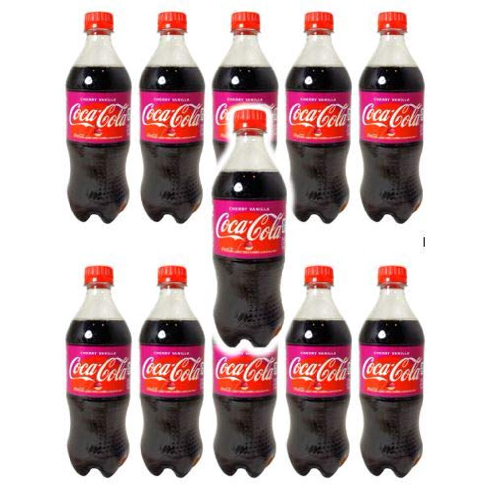 Cherry Vanilla Coke 20 oz Soda Bottles (Pack of 12, Total of 240 Fl OZ
