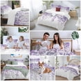 thumbnail image 6 of Purple Eucalyptus Leaves Bedding 3 Piece Duvet Cover Set California King, Spring Floral Summer Botanical Soft Microfiber Comforter Cover with Zipper Closure & Pillowcases, FadeResistant Quilt Cover, 6 of 9