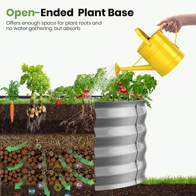 GVDV Raised Garden Bed, 4'x2'x1' Oval Metal Planter, Easy Assembly