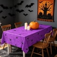 thumbnail image 6 of Halloween Tablecloth with Spiderweb Design - Waterproof Plastic - 107.87x53.94in - Black & White, 6 of 6