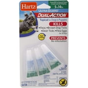 Angle View: Hartz UltraGuard Dual Action Topical Flea & Tick Prevention for Dogs and Puppies - 5-14 lbs, 3 Monthly Treatments