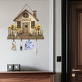 thumbnail image 3 of Coat Hooks Wall Mounted, House Shaped Hat Rack with 4 Hooks - Decorative Key Holder & Wall Hangers for Entryway, Front Door, Hallway, Rustic Home Organizer, 3 of 4