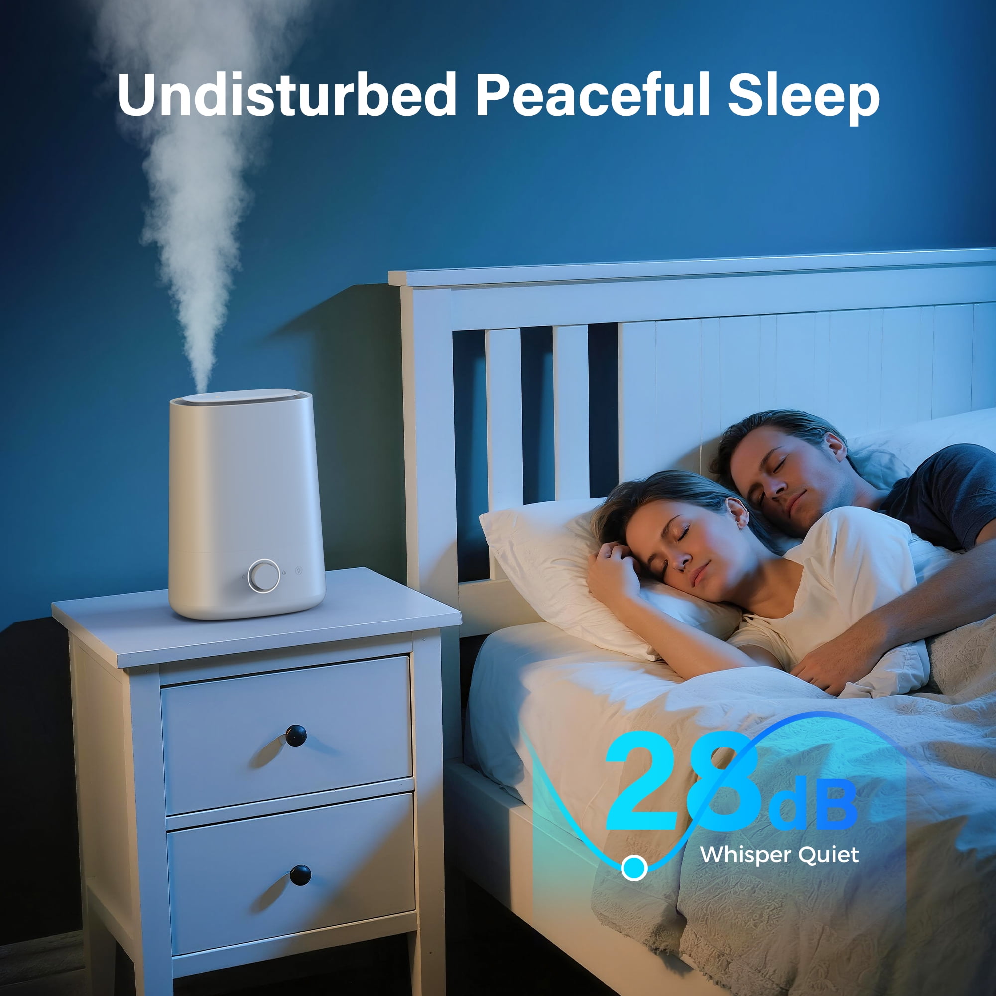 ALROCKET 5L Humidifiers for Bedroom, Cool Mist Humidfiers for Home Large Room,50H Runtime Ultrasonic Humidifier,Baby and Plant,White