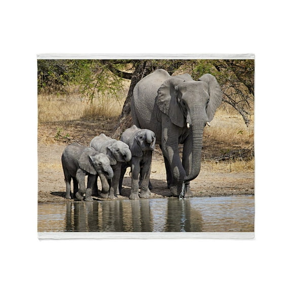 CafePress - Elephant Mom And Babies Throw Blanket - Soft Fleece Throw Blanket, 50"x60" for All Ages