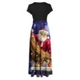 thumbnail image 3 of Jusqu'à 65 % de Rabais! Robes d'Été Mode pour Femmes 2024 Grande Taille à Manches Courtes Imprimé de Noël Style des Fêtes Grande Jupe Longue Robe à Manches Courtes à Col Rond, 3 of 4