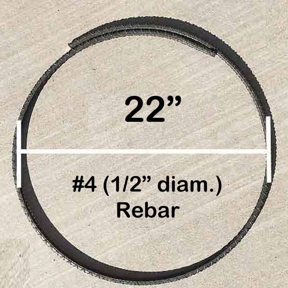 Rebar Rings 4, 22" Diameter with Overlap Pack of 10