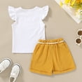 thumbnail image 3 of Happy Town Toddler Girls Clothes Summer Sleeveless Shirt and Shorts 2Pcs Outfit Sets,Sizes 9M-5Y, 3 of 7