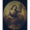 thumbnail image 2 of Narcisse-Virgile Diaz de La Peña 15x18 Black Ornate Wood Framed Double Matted Museum Art Print Titled - Portrait of a Young Girl at the Well, 2 of 5