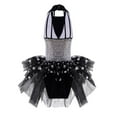 thumbnail image 2 of Alvivi Girls Ballet Dance Dress Sequins Polka Dots Print Ballerina Mesh Tutu 6-14 Black 14, 2 of 7