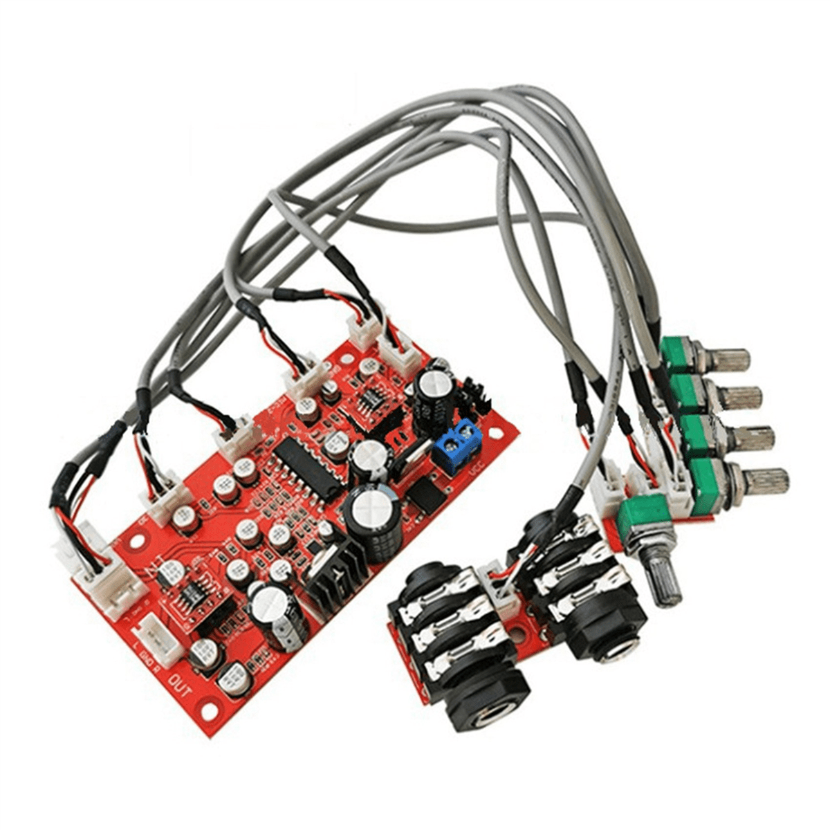 5X DC 12V 24V PT2399 Digital Mic Audio Amplifier Board Karaoke Plate Reverb Preamplifier Reverberator OP275 Op Amp,5 * Audio Amplifier Board,Red