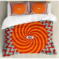 thumbnail image 3 of Vintage Decor Twin Size Duvet Cover Set, Inner Eye in Centre of Spiral Lines with Concentric Circle Pattern Hypnotic Art, Decorative 2 Piece Bedding Set with 1 Pillow Sham, Multi, by Ambesonne, 3 of 3